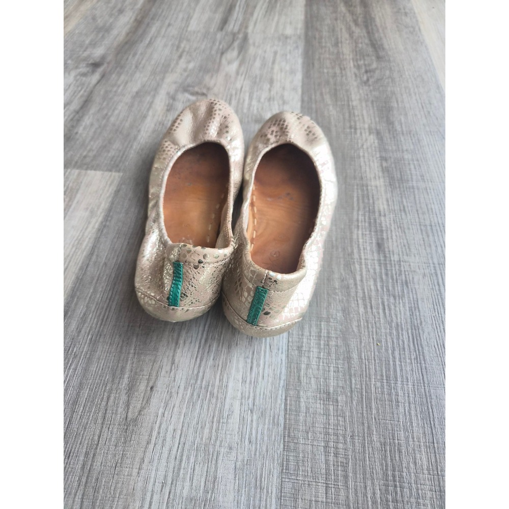Tieks by Gavrieli Metallic Gold Snakeskin Leather Ballet Flats Size 6 - Picture 2 of 5